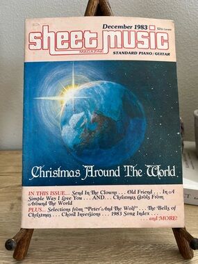 Vintage Sheet Music Magazine Dec 1983 Christmas Around World Piano Guitar